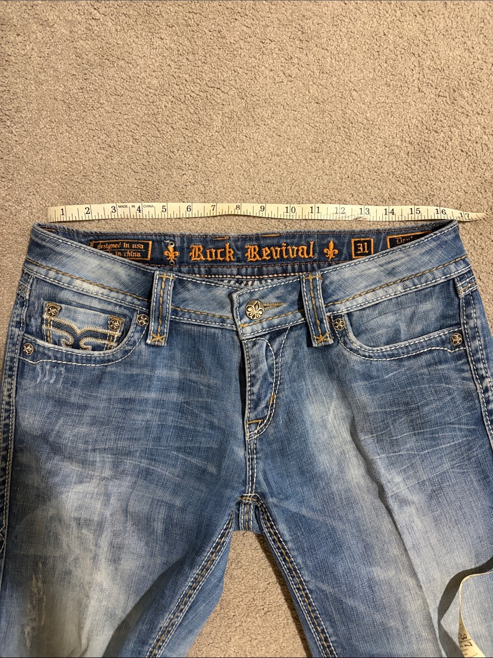 Rock Revival Light Blue Women's Boot Cut Jeans with Studded Pocket - Picture 7 of 8